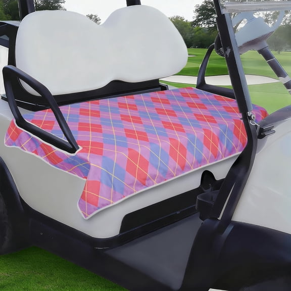 Golf Cart Seat Covers, Universal Golf Cart Seat Towel Blanket for Yamaha, EZGO, Club Car, Icon and More 2-Seat Carts, 100% Microfiber Keeps Seat Comfortable and Clean