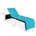thumbnail image 2 of Topbuy Adjustable Outdoor Rattan Chaise Lounge Recliner Couch with Turquoise Cushions, 2 of 4