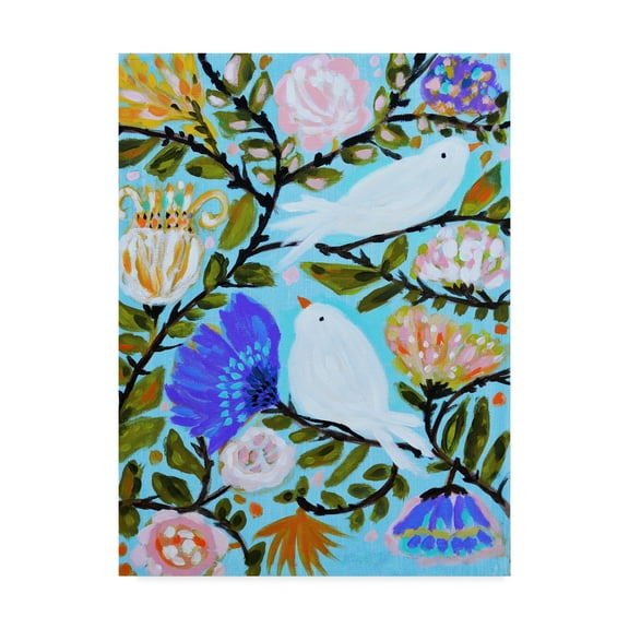 Trademark Fine Art 'Sweet Love Birds II' Canvas Art by Karen Fields