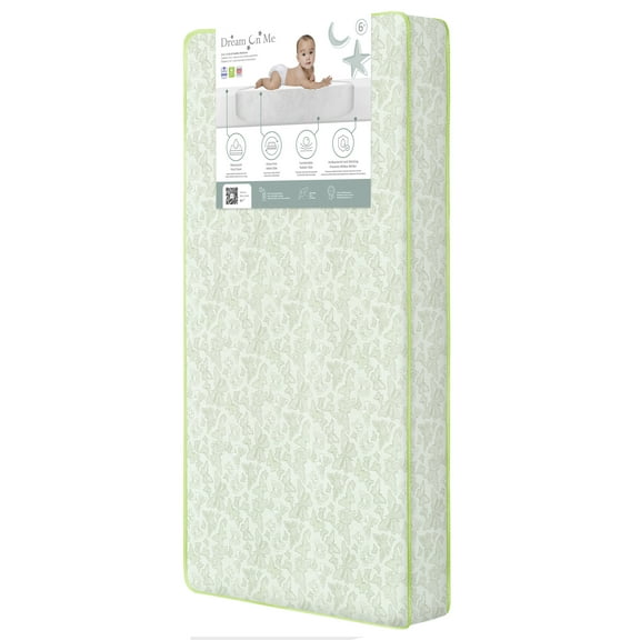 Dream On Me Little Butterflies 6" 2-in-1 Foam Core Crib and Toddler Bed Mattress