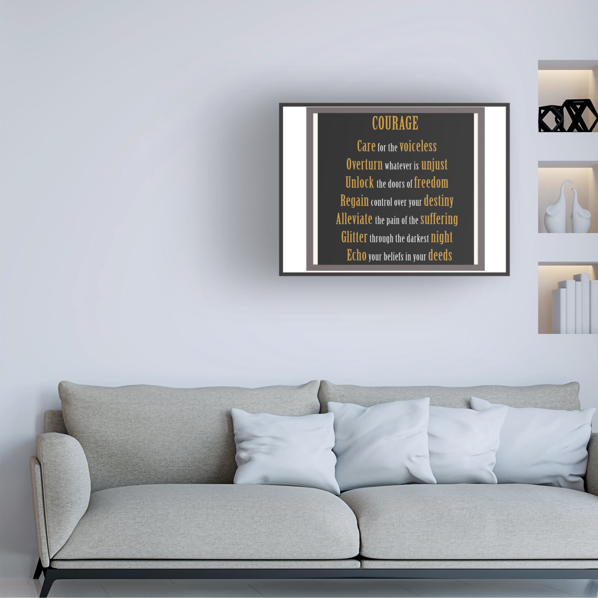 Richard Homawoo 'Courage Word Art' Canvas Art