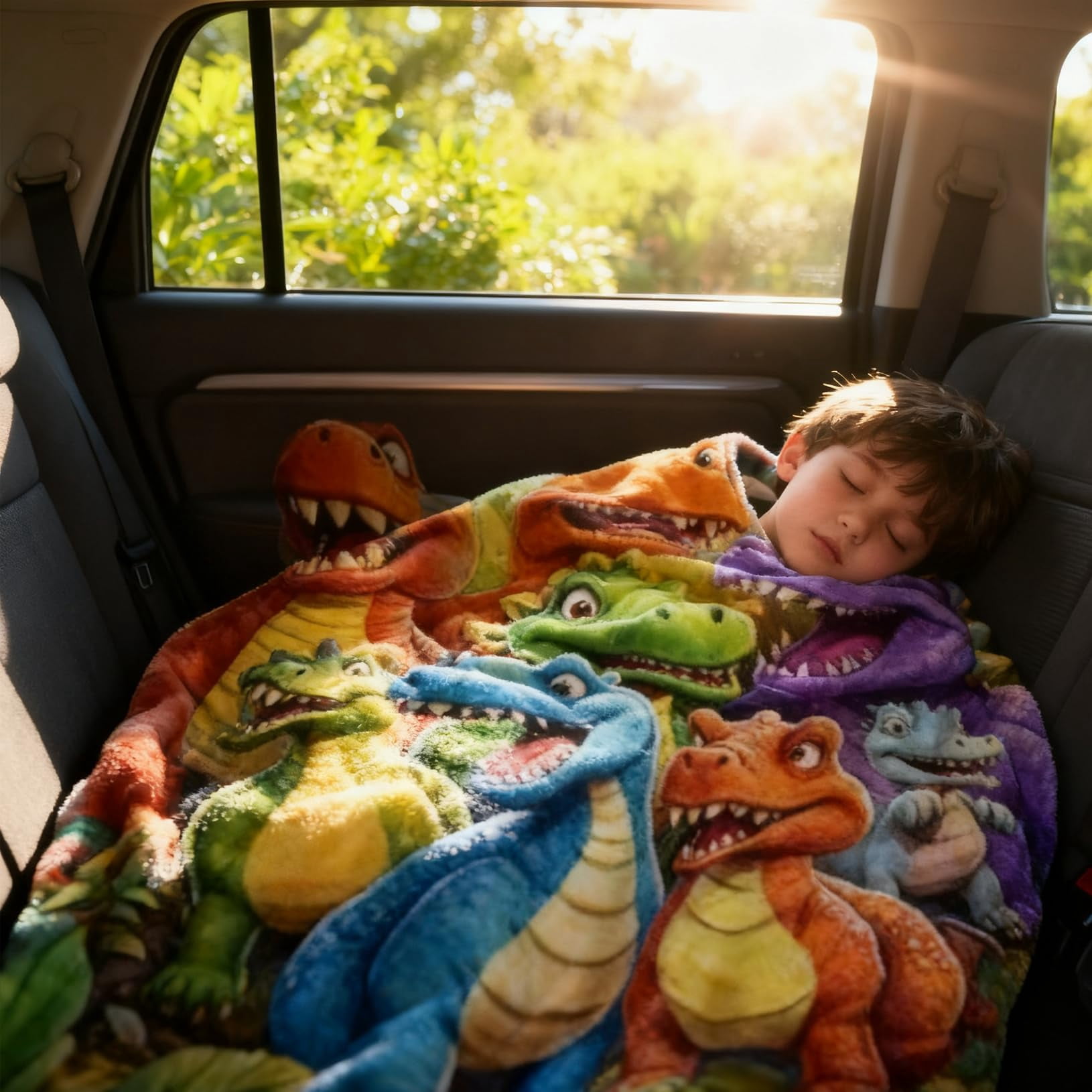 2026 New Cute Smiling Dinosaurs Hd Digital Print Flannel, 50"X60" 3D Dinosaur Blanket for Boys, Cozy, Soft, Warm, Fleece Dino Blanket, for Boys and Girls, Contemporary Animal Theme (71 * 91in)