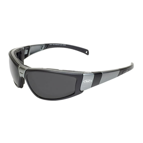Global Vision Eyewear Champ Char MET SM Motorcycle Safety Sunglass, Smoke Lens, Metallic Charcoal Black Frame