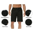 thumbnail image 4 of QPNGRP Men's Casual Shorts with Zipper Pockets Elastic Waistband with Drawstring Cargo Stretch Short Black, 4 of 7
