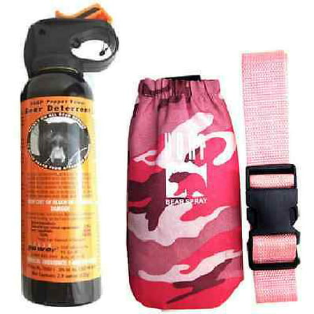 UDAP Bear Spray With Pink Camo Hip Holster & Belt