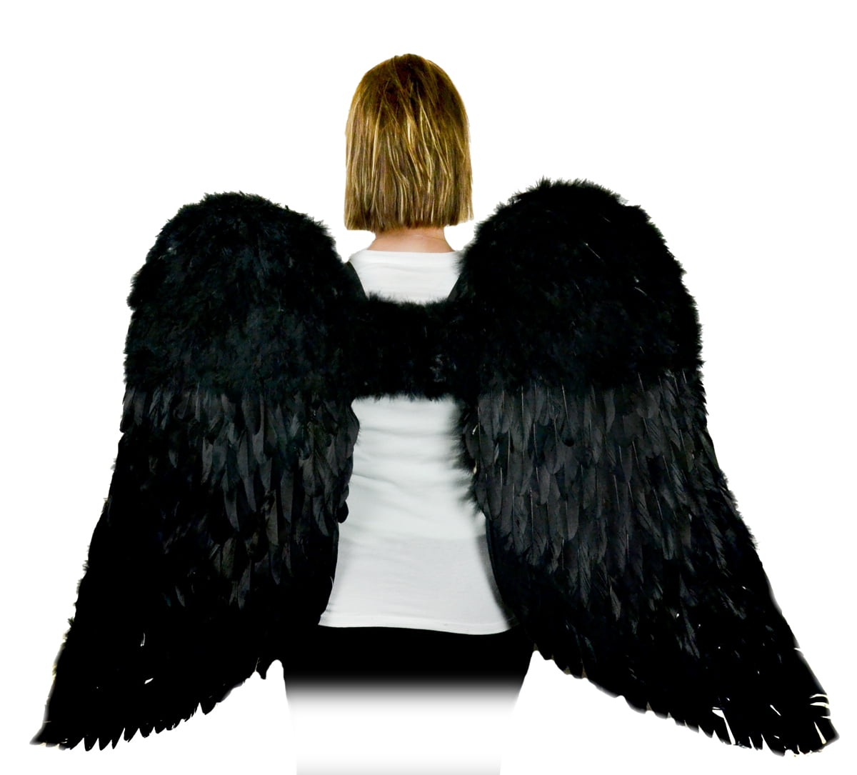 Photo 1 of 52 Black Feather Accented Wings Halloween Costume Accessory - One Size Fits Most