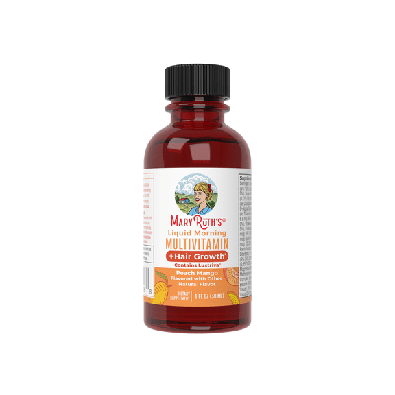 MaryRuth Organics Liquid Morning Multivitamin   Hair Growth, Peach Mango, 1 fl oz