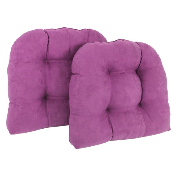 Blazing Needles Outdoor Rounded Back Chair Cushion, 19" x 19", Ultra Violet 2 Count