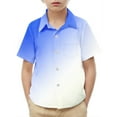 thumbnail image 2 of AUNVITO Boys & Girls Ombre Short Sleeve Shirt Casual Stylish Pocket Design School Uniform Top Trendy Gradient, 2 of 7