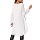 thumbnail image 3 of Blusas asimétricas de chiffon de manga larga con cuello redondo para mujer, elegantes y casuales, color blanco, 3 of 6