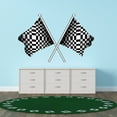 thumbnail image 3 of Sports Wall Decals for Boys Bedroom - Two Waving Race Flags on White Background DIY & Creativity Boy Girl Bedroom Wall Sticker - Size: 20 In x 12 In, 3 of 5