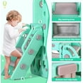 Arlopu Kids Combo Playset Toddler Slide, Swing, Climber, Basketball Hoop & Storage, Indoor