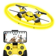 HASAKEE Q8 WIFI FPV Drone with 720P Camera for Kids Adults,RC Quadcopter with Yellow LED Light,Altitude Hold,Gravity Sensor and Remote Control,Kids Gifts Toys for Boys and Girls