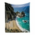 thumbnail image 1 of Big Sur Soft Flannel Fleece Throw Blanket, Pfeiffer State Park in USA Tropic Coastal View Aerial Look Ocean and Beach, Cozy Plush for Indoor and Outdoor Use, 50" x 70", Multicolor, by Ambesonne, 1 of 6