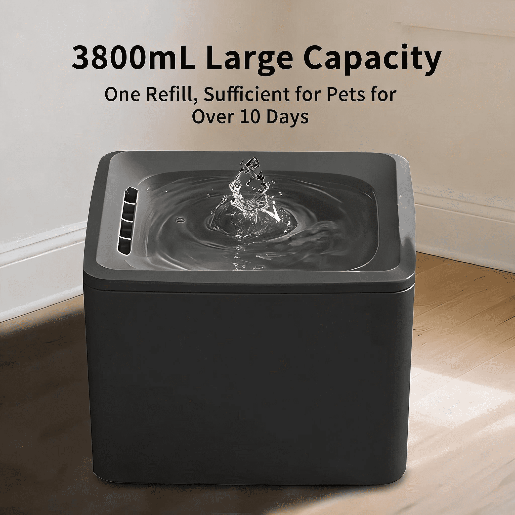 Automatic Pet Water Fountain, Ultra Quiet Circulating Drinking System with Fresh Flowing Water for Hydrated Cats Dogs, Black/3800ml