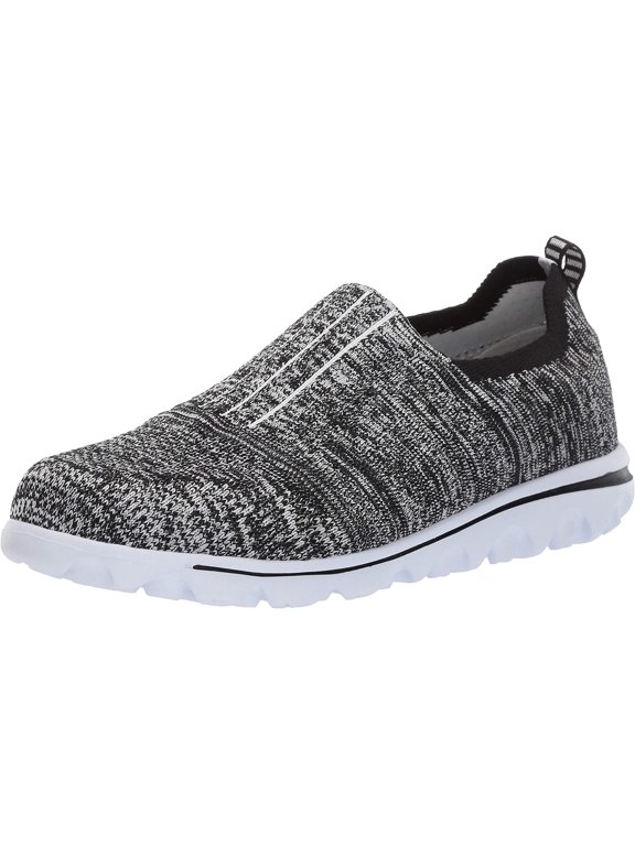 Women's TravelActiv Stretch Boat Shoe, Black/Grey, 8.5 Wide