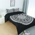 thumbnail image 3 of PiccoCasa 3Pcs Full Size Comforter Set All-Season for Bedding, Full Bohemian Black, Includes 1 Comforter, 2 Pillow Cases, 3 of 7