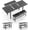 Black, variant on SolaceHue Dining Room Table Set for 4-6, 63” Extendable 3-Piece Dining Table Set with 2 Benches, Metal Frame, Dinette Table Set for Breakfast Nook, Kitchen Table Chairs (Black)