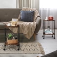 thumbnail image 5 of Oumilen Indoor Modern Rolling Metal Rectangle End Table, Brown (Set of 2), 5 of 6