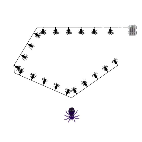 20 Led Purple Spider String Lights 118In Battery Powered For Outdoor Indoor Halloween Decor Yard Home Party Lighting M