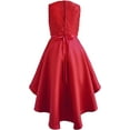 thumbnail image 3 of Rare Editions Girls 7-16 Embroidered Mesh Mikado Wrap Skirt Holiday Dress (Red 14), 3 of 4