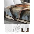 thumbnail image 6 of Vintage Farmhouse Full Size Flat Sheet, Wrinkleproof & Fadeproof Cooling Flat Bed Sheet Only, Country Western Texas Star Wood Grain Breathable Soft Bedding Top Sheets 81 x 96 Inches, 6 of 8