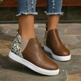 thumbnail image 2 of Fanxing Boots Clearance 2025 Women's Wedge Booties Comfortable Ankle Wedge Sneakers Booties Classic Flat Ankle Boots, 2 of 6
