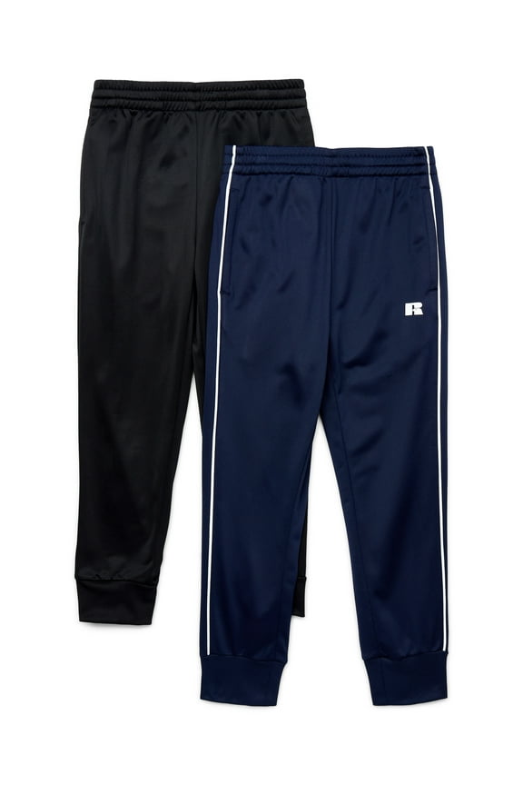 Boys Pull On Tricot Jogger Pants, 2-Pack, Sizes 4-18 & Husky