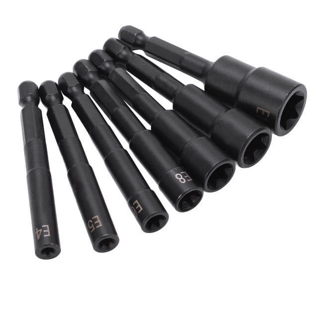 Portabrocas, Brocas Hexagonales Antirrobo 7 Unids/set A Prueba De óxido 60-62 Superficie De Ennegrecimiento De Dureza Con Base De Goma Para Mantenimiento ANGGREK Otros