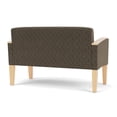 thumbnail image 3 of Belmont Lounge Reception Waiting Loveseat / Natural Wood Legs / Brown / Brown, 3 of 5
