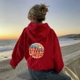 thumbnail image 4 of Fleece-lined Sunset Print Kangaroo Pocket Drawstring Hoodie, 4 of 9