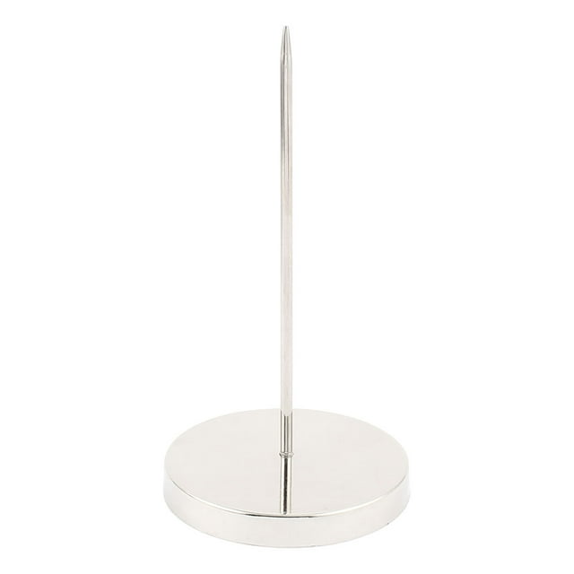 1 Piece Receipt Holder Spike, Metal Check Spindle 5.9 Inch Silver Bill Fork Memo Note Paper Holder Spike