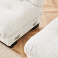 thumbnail image 2 of Soft & Comfortable Modular Sofa with Convertible Ottoman - Chenille White, 2 of 11