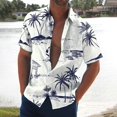 thumbnail image 4 of Camisa retro para hombre 2024, camisas de manga corta con estampado de árbol de coco, ropa informal de playa para hombre, camisas hawaianas holgadas de gran tamaño para hombre, 4 of 5