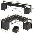 thumbnail image 3 of SEDETA L Shaped Desk with 6 Drawer, 108" Home Office Desk with File Drawer & Power Outlet, Corner Computer Desk with Monitor Shelf, File Cabinet, Two Person Desk, Gaming Desk with Led Lights, Black, 3 of 18