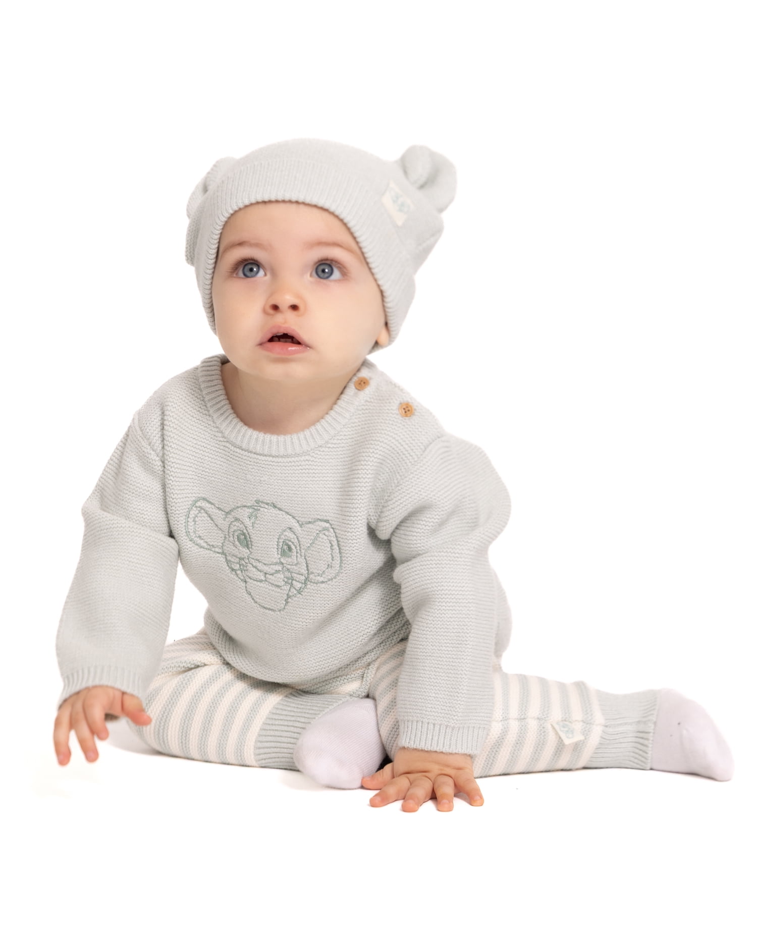 Disney Baby Wishes + Dreams The Lion King Crewneck Sweater, Pants and Hat Set, 3 Piece, Sizes 0/3M-18M