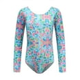 thumbnail image 3 of URMAGIC Kids Tight Jumpsuit Gymnastics Leotards for Toddler Girls Floral Print Athletic Dance Bodysuit Headband Sets, 3 of 7