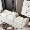 thumbnail image 4 of BISHE Modern Oversized Modular Sectional Sofa with Ottoman, Chaise Lounge, Armrest, 4 Pillows, Sparkling Chenille Fabric, 4 PCS DIY Tufted Sofa, No Assembly Required, White, 4 of 9