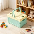 thumbnail image 4 of GIXUSIL 1 Pack Foldable Storage Box Pastel Blue Plastic Crates Multipurpose Collapsible Bins with lids Cute Organization Basket for Home Office Kitchen Picnic Camping 9.8×6.7 inch, 4 of 7