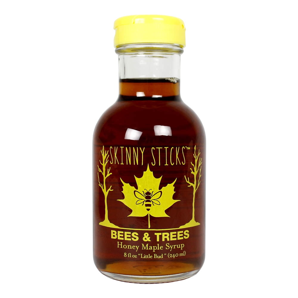 Skinny Sticks Bees & Trees Blended Honey And Maple Syrup 8 Ounce Glass