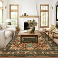 thumbnail image 5 of Findosom 5'x7' Vintage Boho Area Rug, Machine Washable Rugs Non Slip Distressed Indoor Rug,Large Retro Area Rug Floor Carpet for Bedroom Dining Room Entryway Office Decor,Rust, 5 of 9