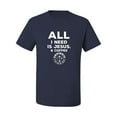 thumbnail image 2 of Wild Bobby All I Need is Jesus & Coffee Inspirational/Christian Men Graphic Tee, Navy, 4X-Large, 2 of 6