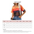thumbnail image 3 of Camiseta de manga corta para mujer, informal, holgada, con estampado a rayas, cuello redondo, ligera y transpirable, 3 of 5