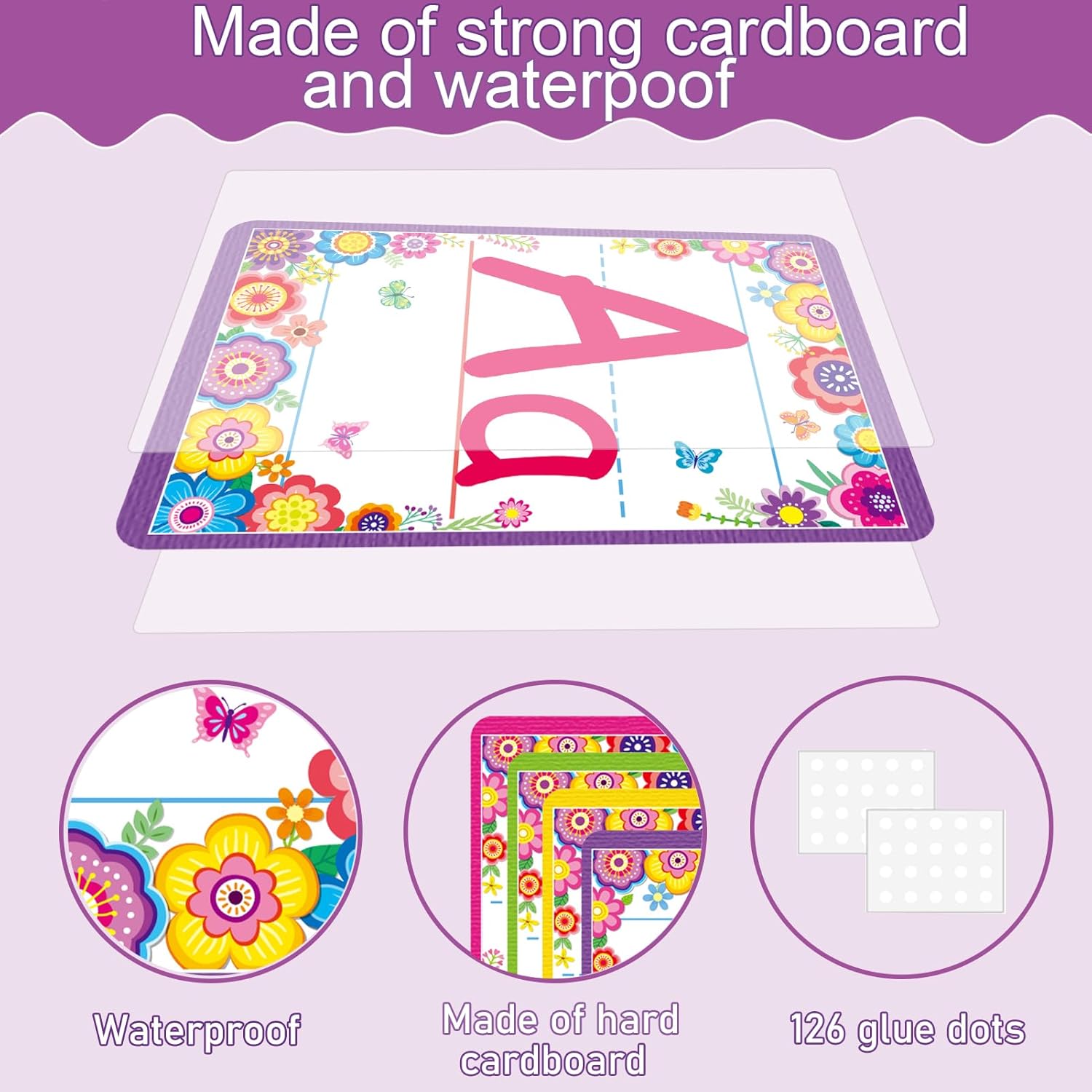 Bulletin Board Letters - ABC Alphabet Poster Classroom Decorating Set Toddler English Poster Kindergarten Elementary Classroom Nursery Home Wall Decoration（Colorful flowers）