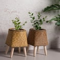 thumbnail image 7 of SLYNSHome Rattan Planter Basket with Stand for Living Room Decorations Flowers Pot with Legs Plants Growing Container for Home Garden - Coffee, 7 of 7