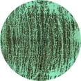 thumbnail image 1 of Ahgly Company Indoor Round Abstract Turquoise Blue Modern Area Rugs, 5' Round, 1 of 4