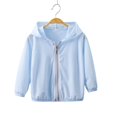 thumbnail image 4 of QNANSPI Kids Sun Protection Jacket, Windbreaker Hodded Jacket, Kids 1-15 Years UPF50+ Kids Solid Color Long Sleeve Hooded Zip Up Protection Coat Big Kids Outdoor Breathable Hooded, 4 of 4