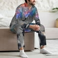 thumbnail image 7 of Sikiie Elephant Fireworks Celebration Mens Pajama Set, Soft Warm Long Sleeve Sleepwear, Cozy Button-Down Pjs for Men-Medium, 7 of 7