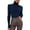 Navy Blue, variant on Rigardu Women Soft Sweater Slim Fit Lightweight Long Sleeve Turtleneck Tops Undershirt Knitted Warm Fitted Fashion Pullover Sweater Wine One size