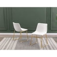 thumbnail image 2 of Minimal Coffee Faux Leather Side Chairs (Set of 2), 2 of 5